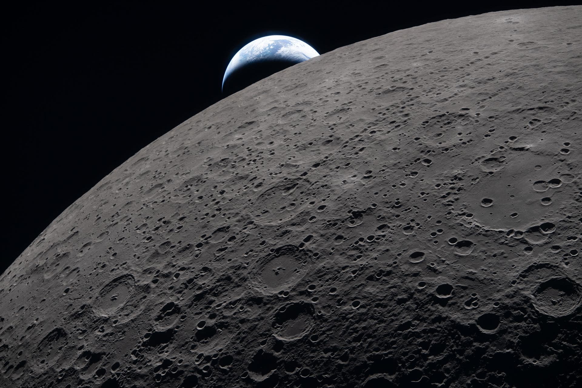 Moon surface view